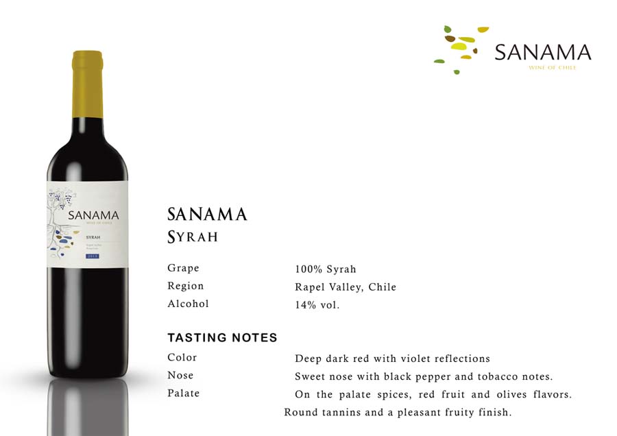 Rượu vang Chile Sanama Shiraz