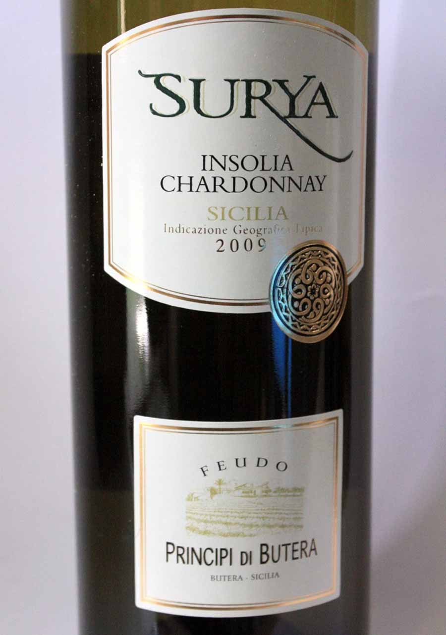 Rượu vang Ý Surya Principi di Butera Insolia/Chardonnay Sicily