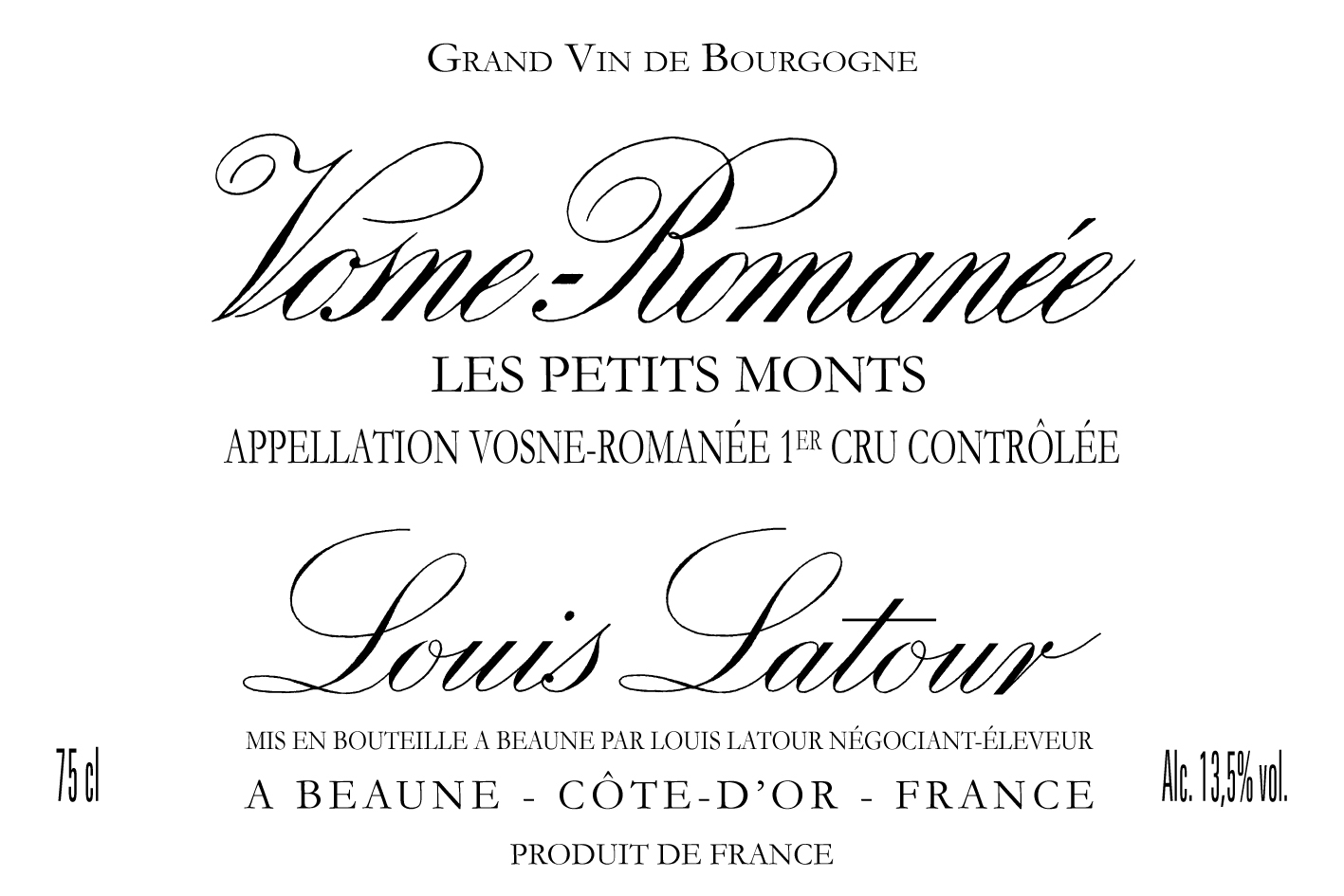 Rượu vang Pháp Vosne – Romanee Les Petits Monts Louis Latour