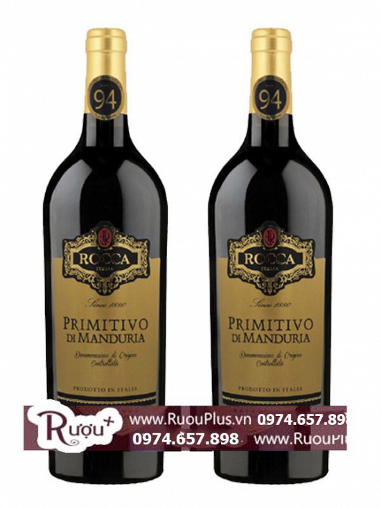 Vang Ý Rocca Primitivo di Manduria 14,5%