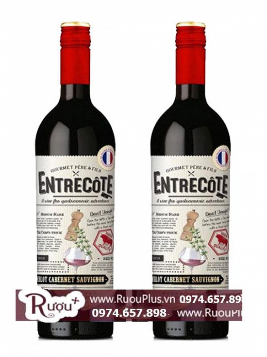Rượu Vang Entrecote chai 750ml và 1,5 Lít