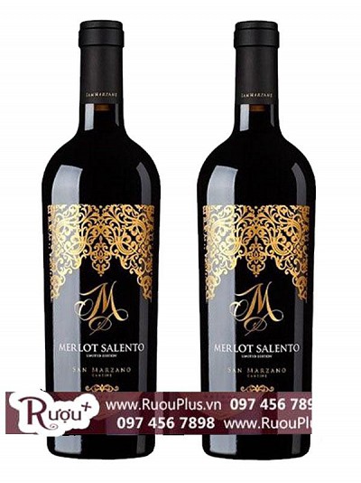 Rượu Vang M Limited Merlot Salento - Vang chữ M