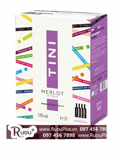 Rượu vang bịch Tini Merlot Bịch 3L