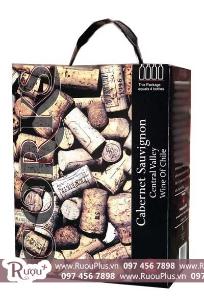 Rượu vang bịch Chile Corks 3L