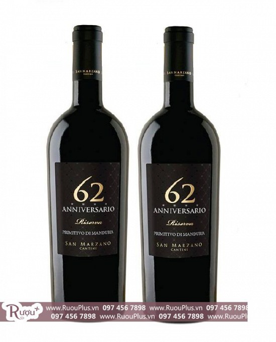 Rượu vang Ý 62 Anniversario Primitivo