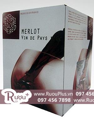 Rượu vang Bịch Red Cube Vin De Pays Merlot 3 lít
