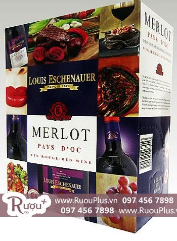 Rượu vang bịch Louis Eschenauer Merlot 3 lít bán lẻ giá buôn