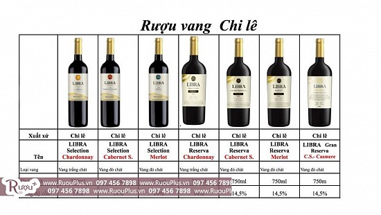 Rượu vang Chile Libra giá bán rẻ nhất