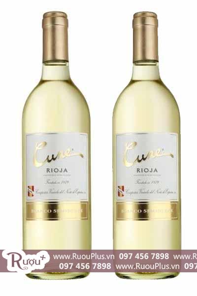 Rượu vang Vang Tây Ban Nha Cune rioja Viura Blanco Semidulce