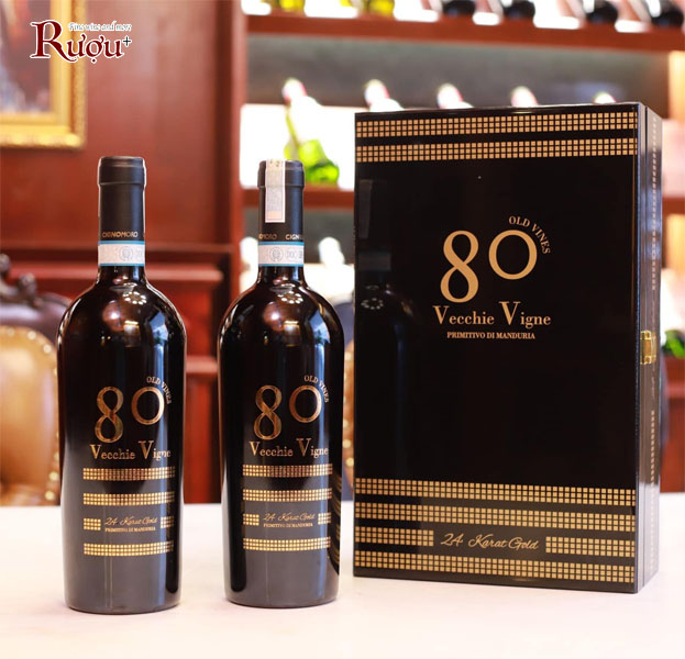 Rượu vang Ý 80 Vecchie Vigne 24 Karat Gold