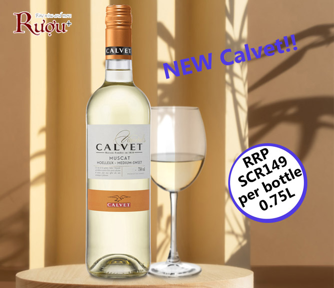 chai vang Pháp Calvet Varietals Muscat Moelleux Medium Sweet
