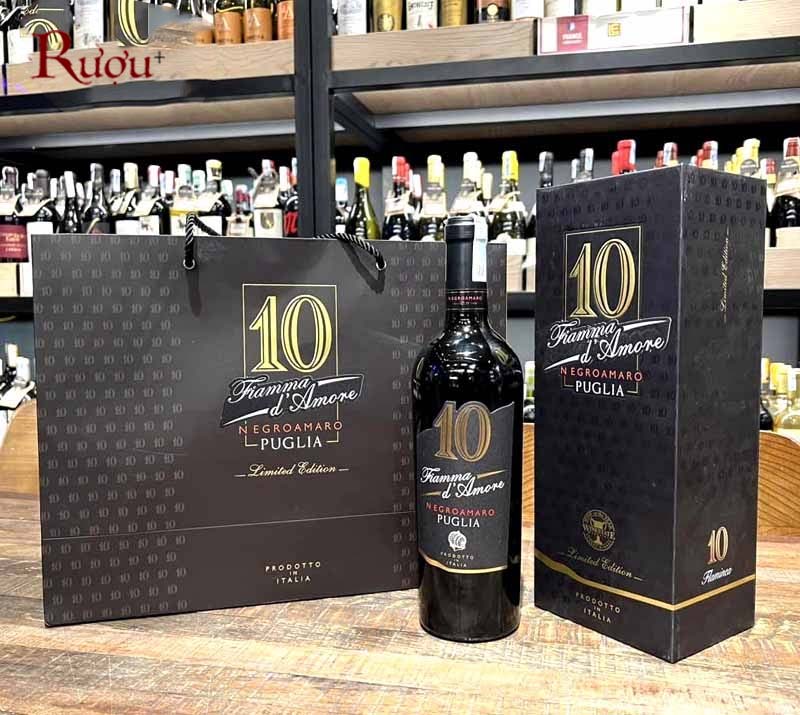 Rượu vang 10 Fiamma DAmore Negroamaro