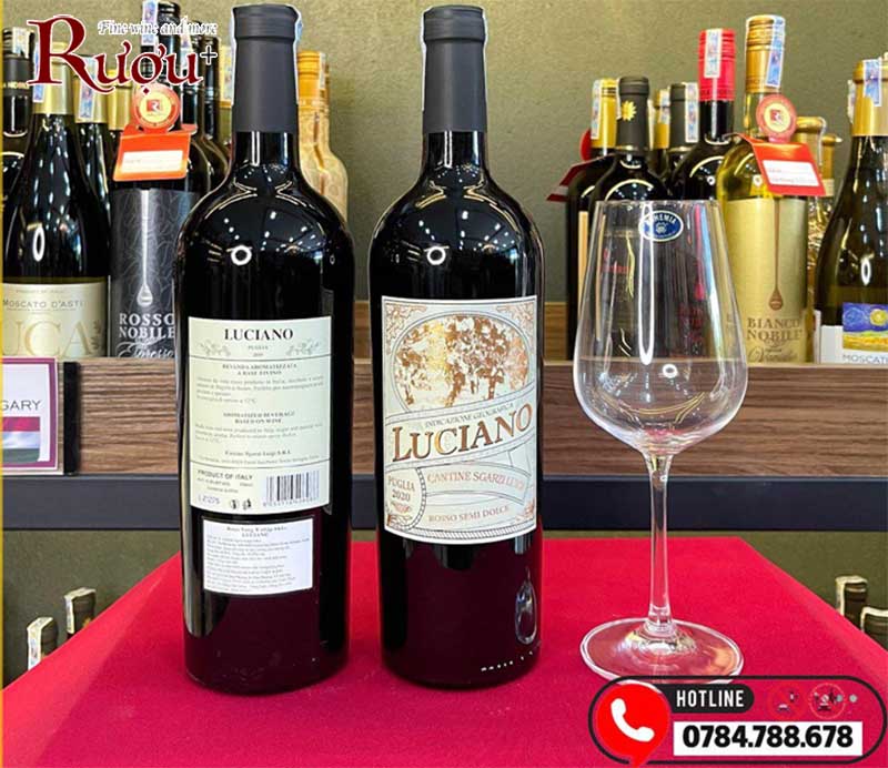 RƯỢU VANG LUCIANO ROSSO SEMI DOLCE PUGLIA 10,5%