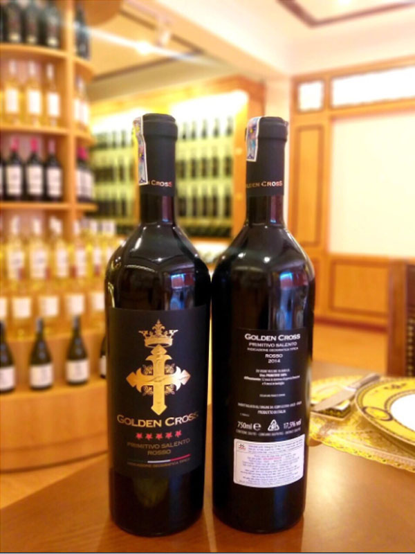 Rượu vang Ý Golden Cross Primitivo Salento Rosso