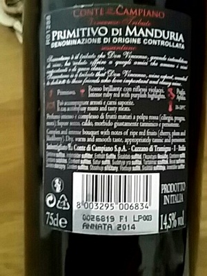 Rượu vang Ý Conte di Campiano