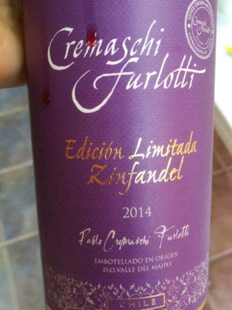 Rượu vang Chile Cremaschi Furlotti Limited Edition Zinfandel